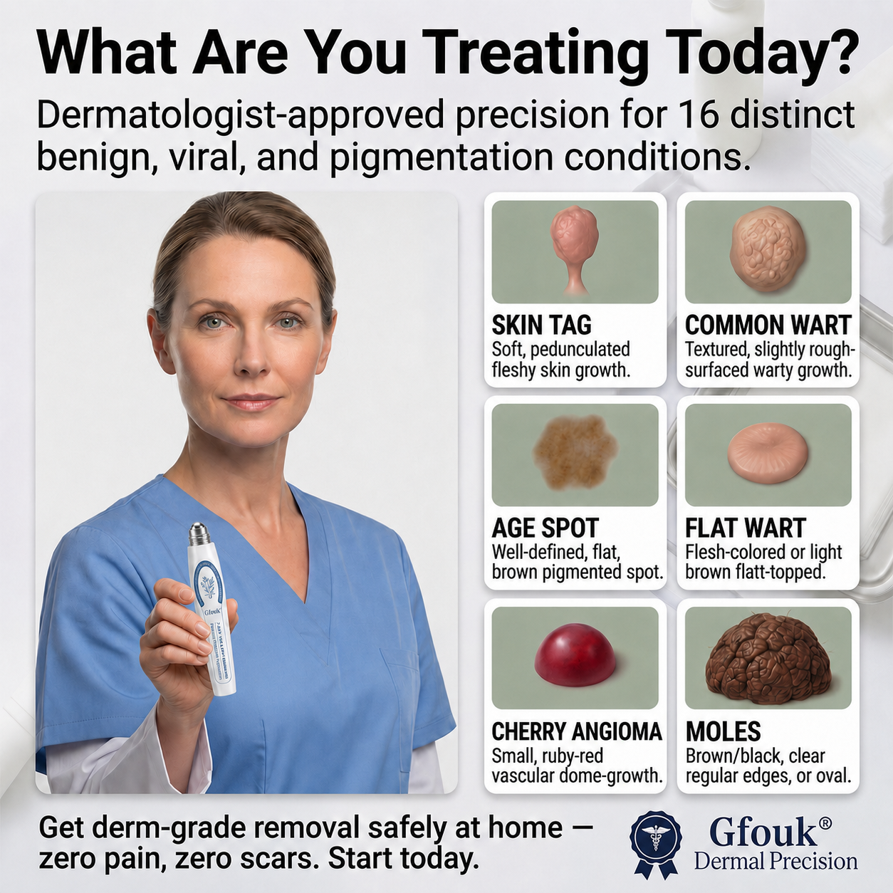 𝐎𝐟𝐟𝐢𝐜𝐢𝐚𝐥 𝐁𝐫𝐚𝐧𝐝 𝐒𝐭𝐨𝐫𝐞 |✒️GFOUK® Fast-Acting Wart Remover Care Pen | Targets Warts, Skin Tags & Rough Bumps(Zero Pain, Zero Scars Rollerball)