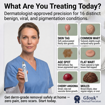 𝐎𝐟𝐟𝐢𝐜𝐢𝐚𝐥 𝐁𝐫𝐚𝐧𝐝 𝐒𝐭𝐨𝐫𝐞 |✒️GFOUK® Fast-Acting Wart Remover Care Pen | Targets Warts, Skin Tags & Rough Bumps(Zero Pain, Zero Scars Rollerball)
