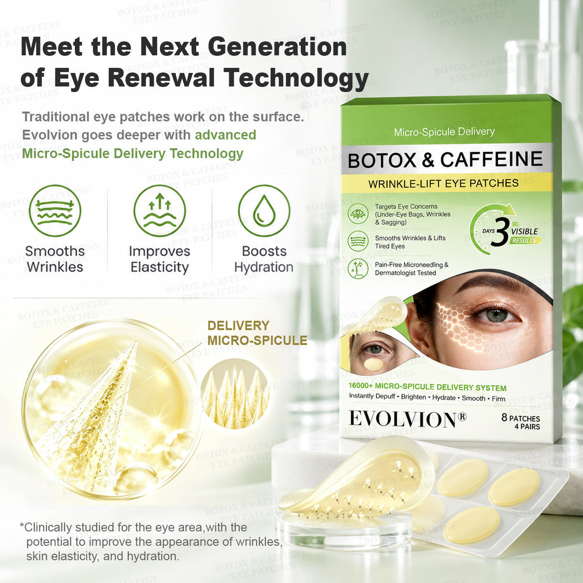 👀🌿AU HOT SALES ✨Evolvion® Botox & Caffeine Wrinkle-Lift Eye Patches