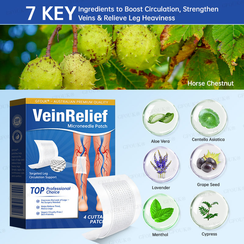 ✅GFOUK® VeinRelief Microneedle Patch ⚡Instant Relief