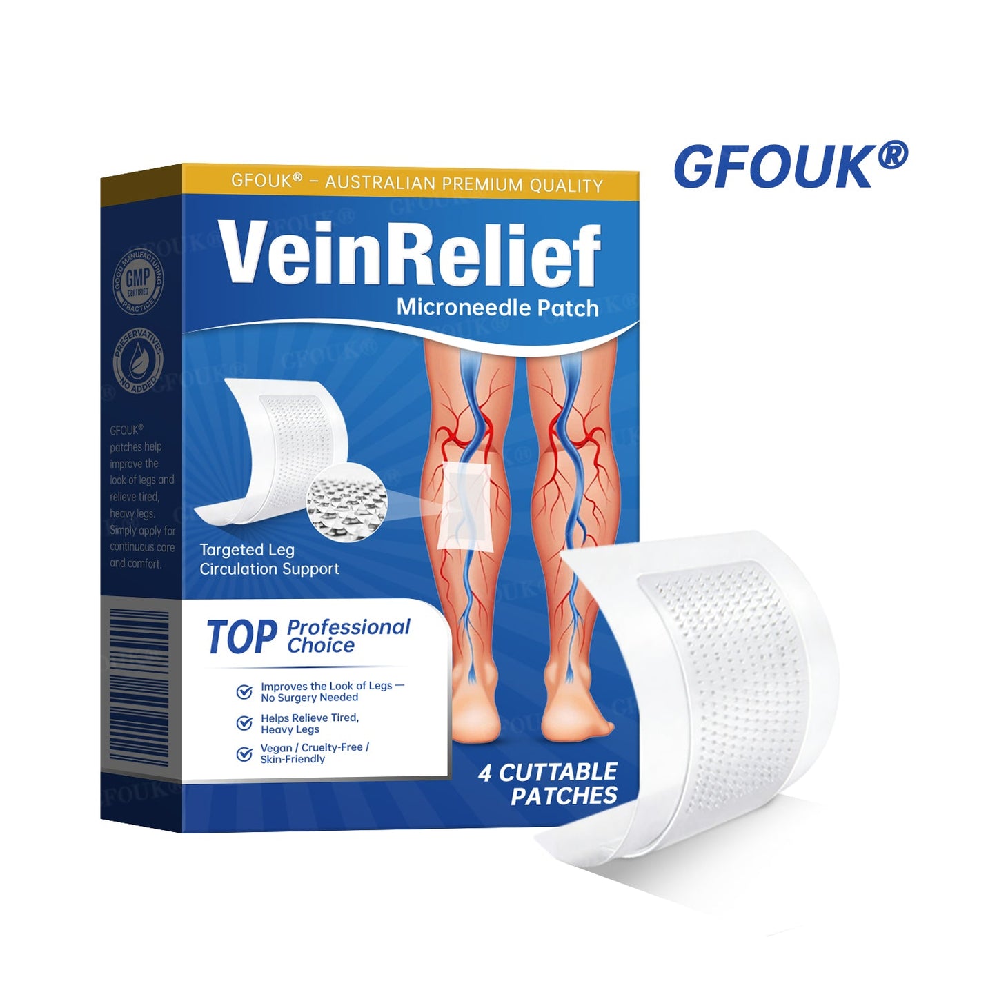 ✅GFOUK® VeinRelief Microneedle Patch ⚡Instant Relief